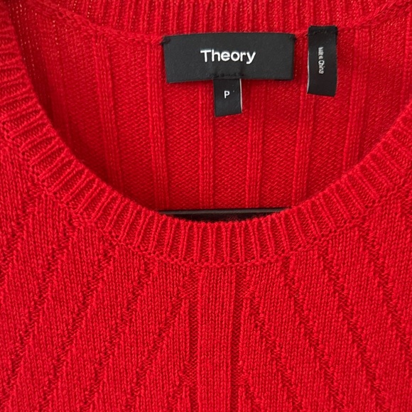 Theory Red Ribbed Mini Dress - Picture 2 of 4